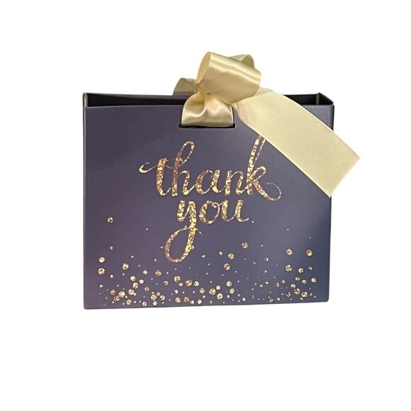 Thank You Gift Bags Mini Party Favor Navy Blue Gold 4.6 x 1.8 x 3.9'' 24 Pcs - Picture 1 of 7